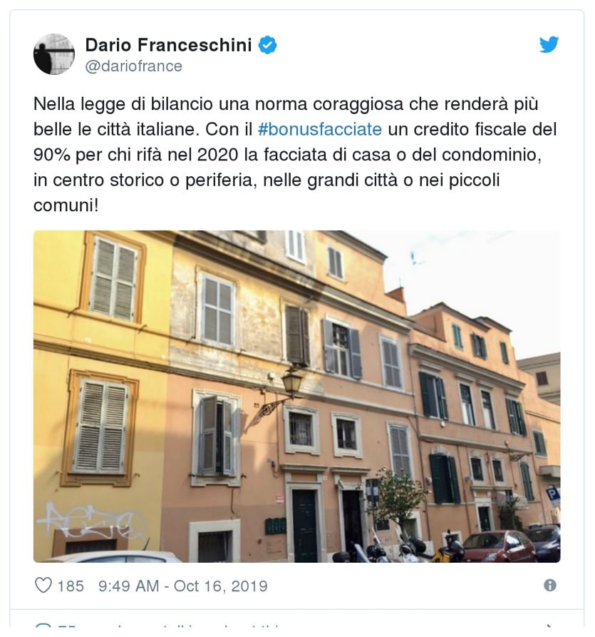 In manovra anche il «bonus facciate» detrazione del 90 per chi rifà
